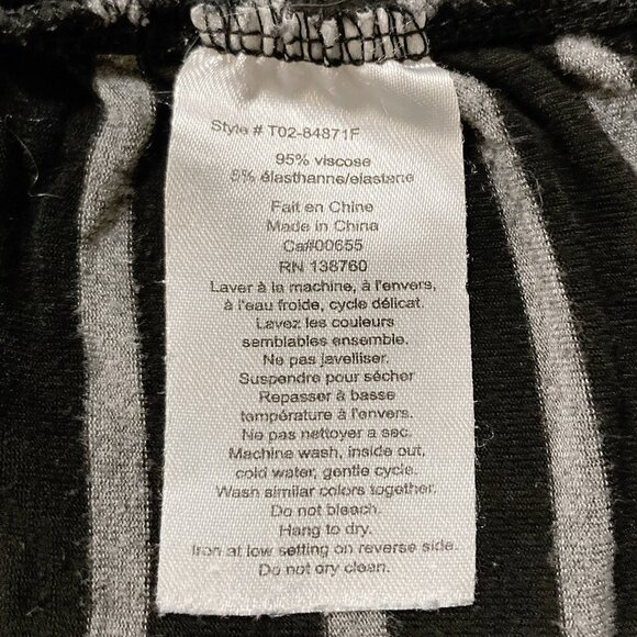 THYME Grey and black striped nursing top ~ Goth emo XS SMALL maternity shirt - Picture 14 of 15